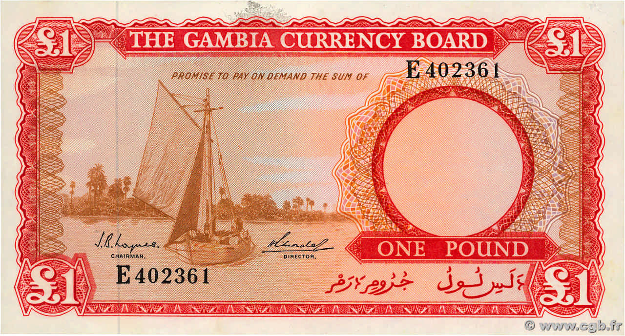 1 Pound GAMBIA 1965 P.02a AU