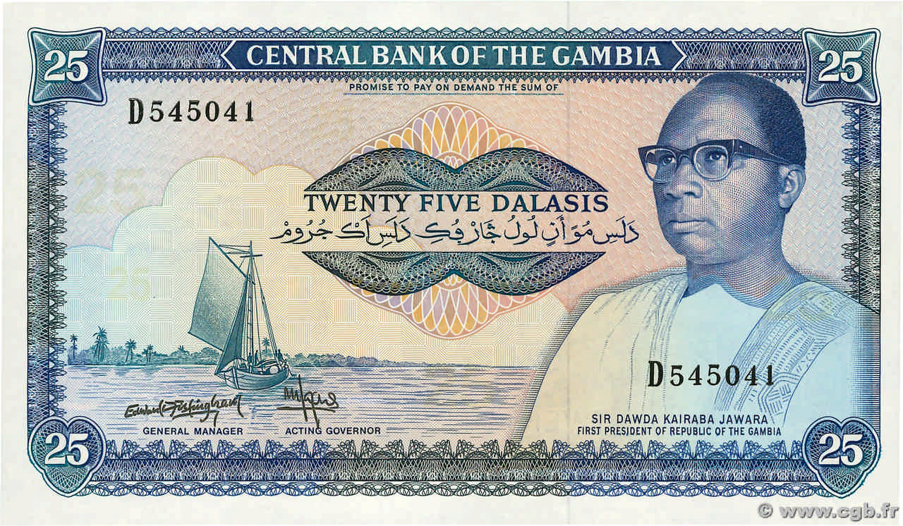25 Dalasis GAMBIA 1987 P.11b UNC
