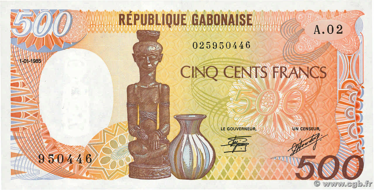 500 Francs type 1985 GABON 1985 A.244a AU