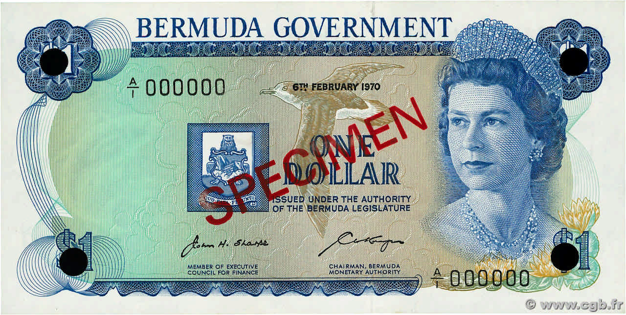1 Dollar Spécimen BERMUDA 1970 P.23s UNC