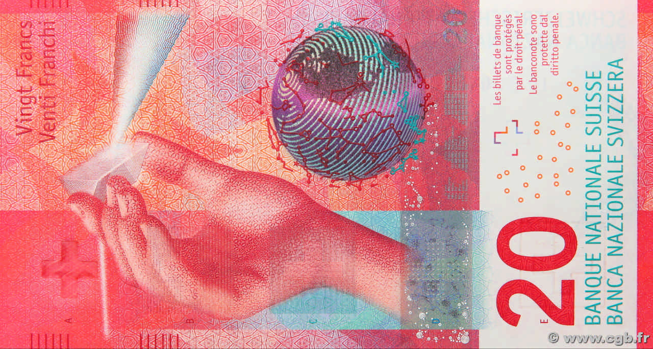 20 Francs SUISSE 2015 P.76b UNC