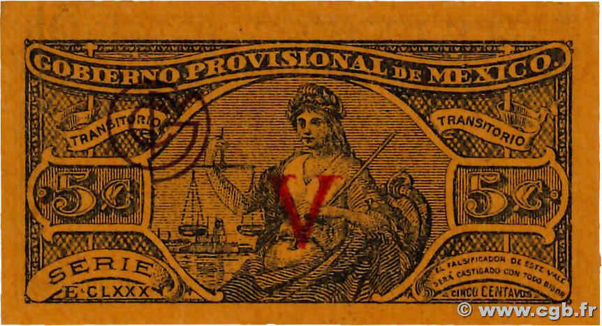 5 Centavos MEXICO 1914 PS.0697 UNC