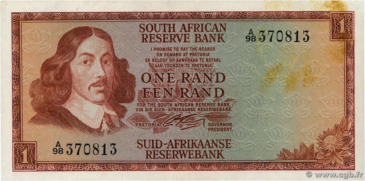 1 Rand SOUTH AFRICA 1966 P.109a XF