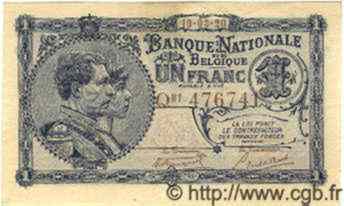 1 Franc BELGIQUE  1920 P.092 SPL
