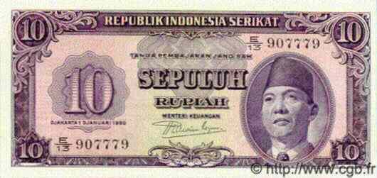 10 Rupiah INDONÉSIE  1950 P.037 pr.NEUF