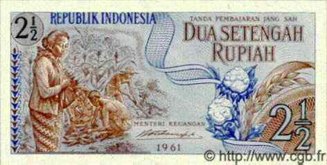 2.5 Rupiah INDONÉSIE  1961 P.079 NEUF