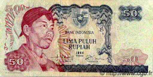 50 Rupiah INDONÉSIE  1968 P.107 TB+