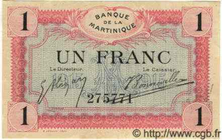 1 Franc MARTINIQUE  1915 P.10 SPL+