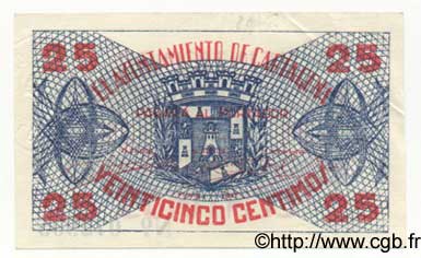 25 Centimos ESPAGNE Cartagena 1937 E.249 SUP