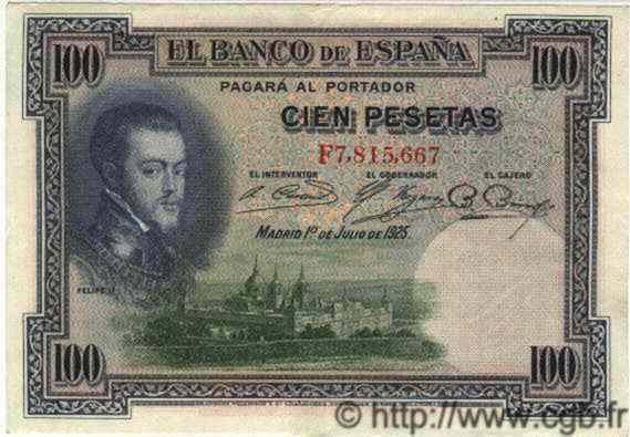 100 Pesetas ESPAGNE  1925 P.069c SPL
