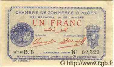 1 Franc ALGÉRIE Alger 1921 JP.15 pr.NEUF