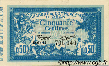 50 Centimes ALGÉRIE Oran 1918 JP.141.19 SUP+