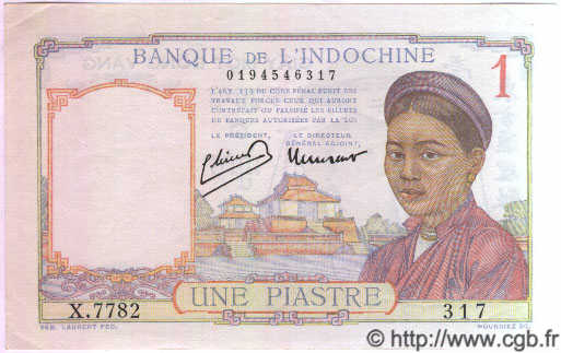 1 Piastre INDOCHINE FRANÇAISE  1946 P.054c pr.NEUF