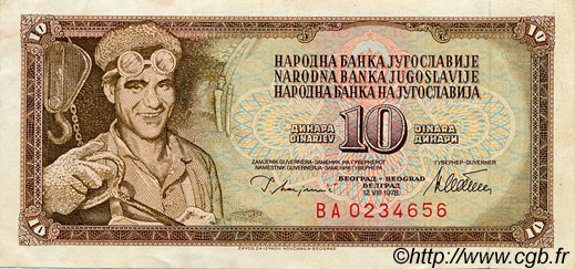 10 Dinara YOUGOSLAVIE  1978 P.087 TTB