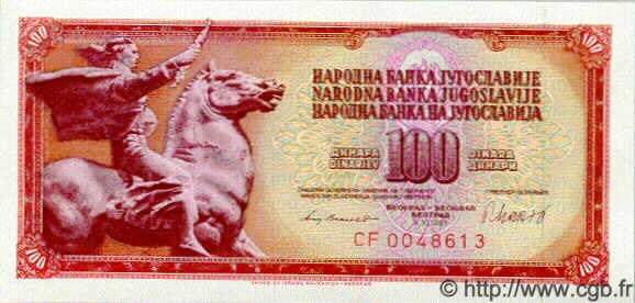100 Dinara YOUGOSLAVIE  1981 P.090 NEUF