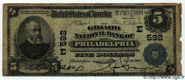 5 Dollars ÉTATS-UNIS D AMÉRIQUE Philadelphia 1904 Fr.590.S1293 pr.TB
