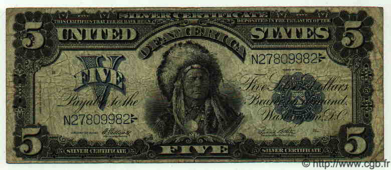 5 Dollars ÉTATS-UNIS D AMÉRIQUE  1899 P.340 TB+
