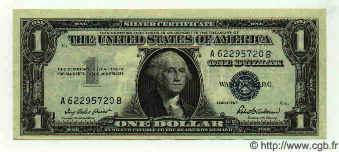 1 Dollar ÉTATS-UNIS D AMÉRIQUE  1957 P.419 SUP