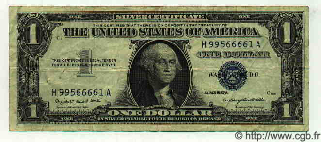 1 Dollar ÉTATS-UNIS D AMÉRIQUE  1957 P.419a pr.TTB