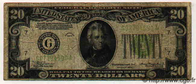 20 Dollars ÉTATS-UNIS D AMÉRIQUE Chicago 1934 P.431L pr.TB