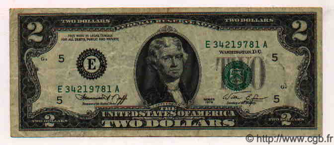 2 Dollars ÉTATS-UNIS D AMÉRIQUE Richmond 1976 P.461 TTB