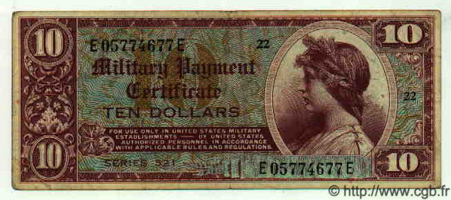 10 Dollars ÉTATS-UNIS D AMÉRIQUE  1954 P.M035 pr.TTB
