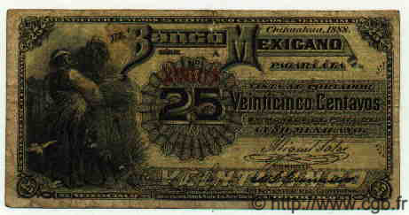 25 Centavos MEXIQUE  1888 PS.0151a TB