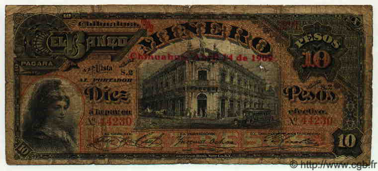 10 Pesos MEXIQUE  1909 PS.0164Ad B