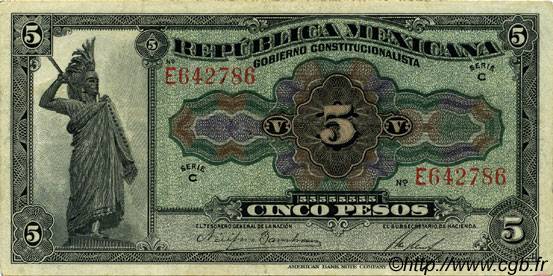 5 Pesos MEXIQUE  1915 PS.0685a TTB