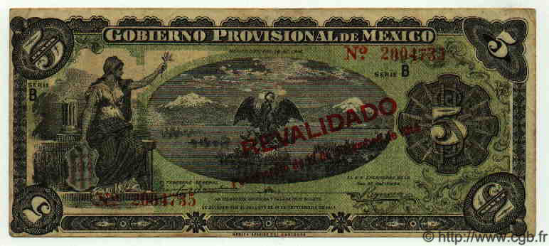 5 Pesos MEXIQUE  1914 PS.0702b TTB