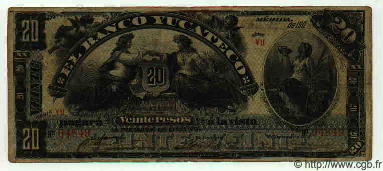 20 Pesos MEXIQUE  1901 PS.0469a TB