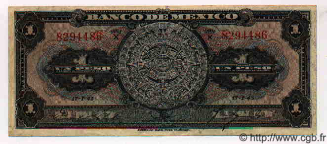1 Peso MEXIQUE  1945 P.710c TTB