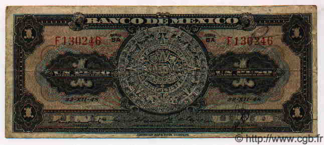 1 Peso MEXIQUE  1948 P.711a TB