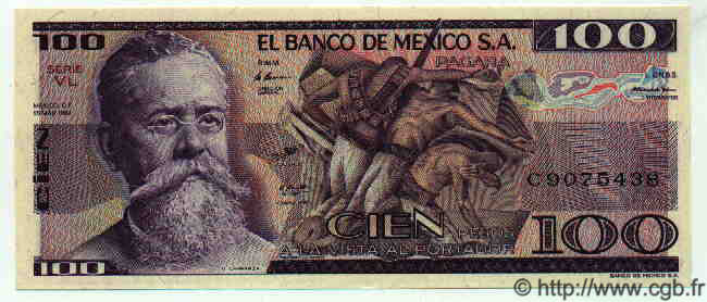 100 Pesos MEXIQUE  1982 P.732c NEUF