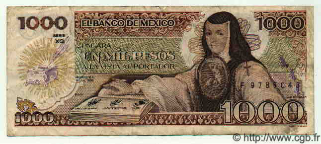 1000 Pesos MEXIQUE  1985 P.743 TB