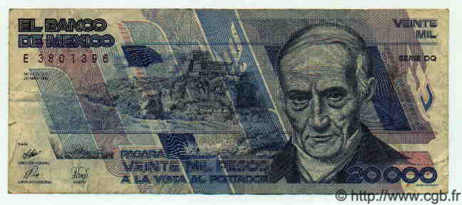 20000 Pesos MEXIQUE  1989 P.092b pr.TTB