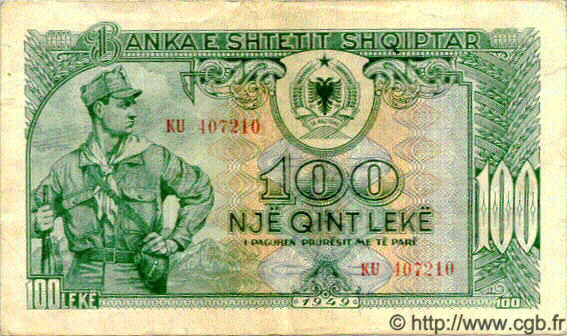 100 Leke ALBANIE  1949 P.26 TTB+