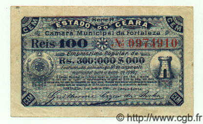 100 Reis BRÉSIL  1896 P.- TTB