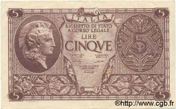 5 Lire ITALIE  1944 P.031b SUP