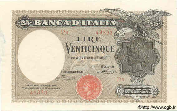 25 Lire ITALIE  1919 P.042b SPL
