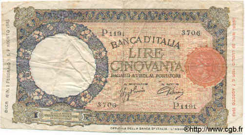 50 Lire ITALIE  1944 P.066 TB