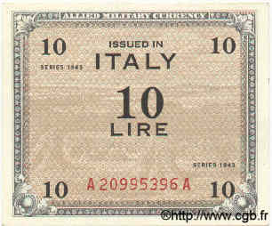 10 Lires ITALIE  1943 PM.13a NEUF