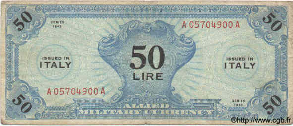 50 Lires ITALIE  1943 PM.14b B+