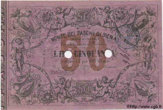 50 Lires Annulé ITALIE  1871 GME.0020 SPL