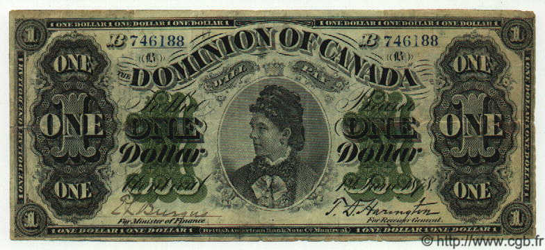1 Dollar CANADA  1878 P.018a TTB