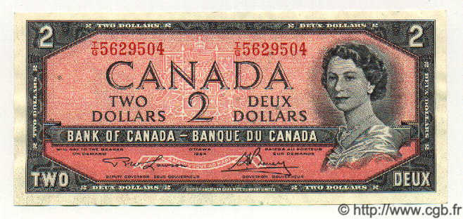 2 Dollars CANADA  1954 P.076d SUP+