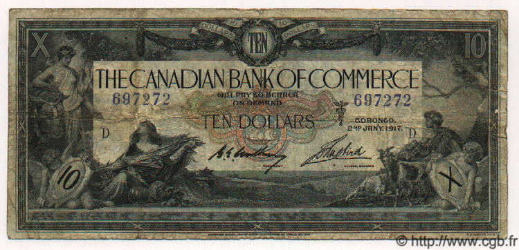 10 Dollars CANADA  1917 PS.0966 B+