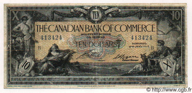 10 Dollars CANADA  1917 PS.0966Ae pr.TB