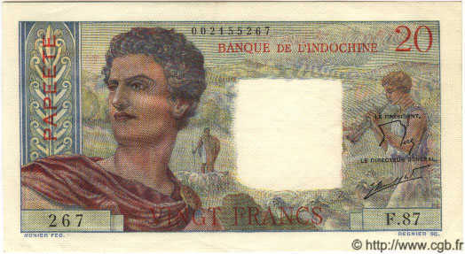 20 Francs TAHITI  1960 P.21c SUP+