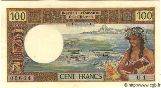 100 Francs TAHITI  1968 P.23 pr.NEUF
